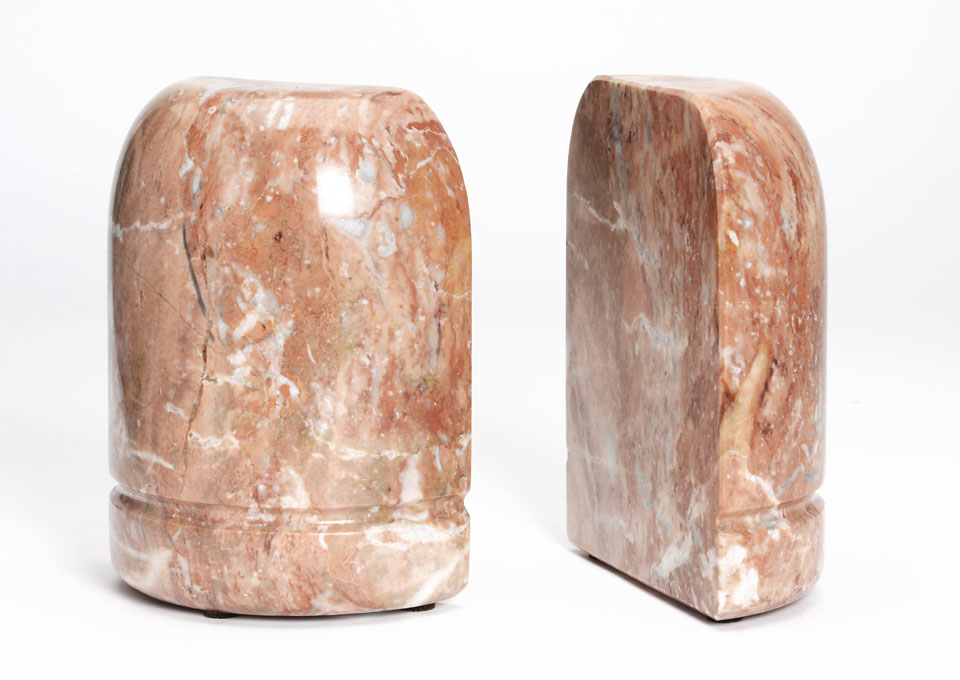 Sold Bookends Pink Marble Rubbish Interiors Inc.