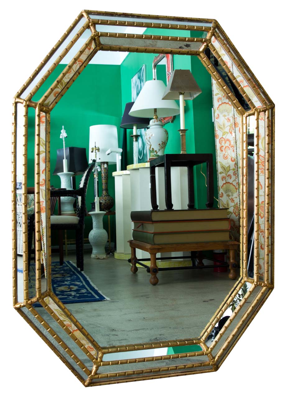Sold Gold Octagonal Mirror by LaBarge Rubbish Interiors Inc.