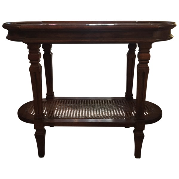 Sold - DREXEL HERITAGE End Tables With Caned Shelf, Pair - 8712 ...