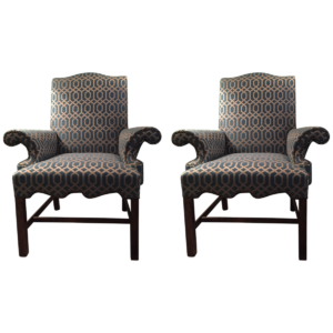 modern wingback armchairs front x2