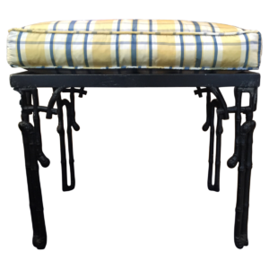 vintage faux bamboo metal benches front