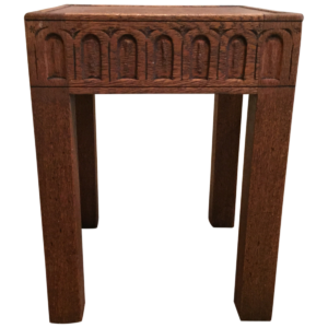vintage low oak stand front