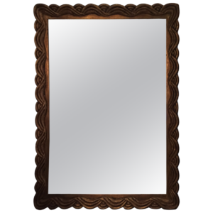 vintage rectangular giltwood mirror front 1