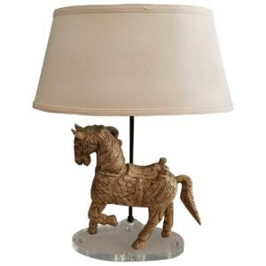 horse table lamp front
