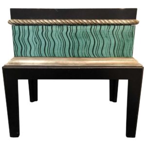 faux malachite box on stand front