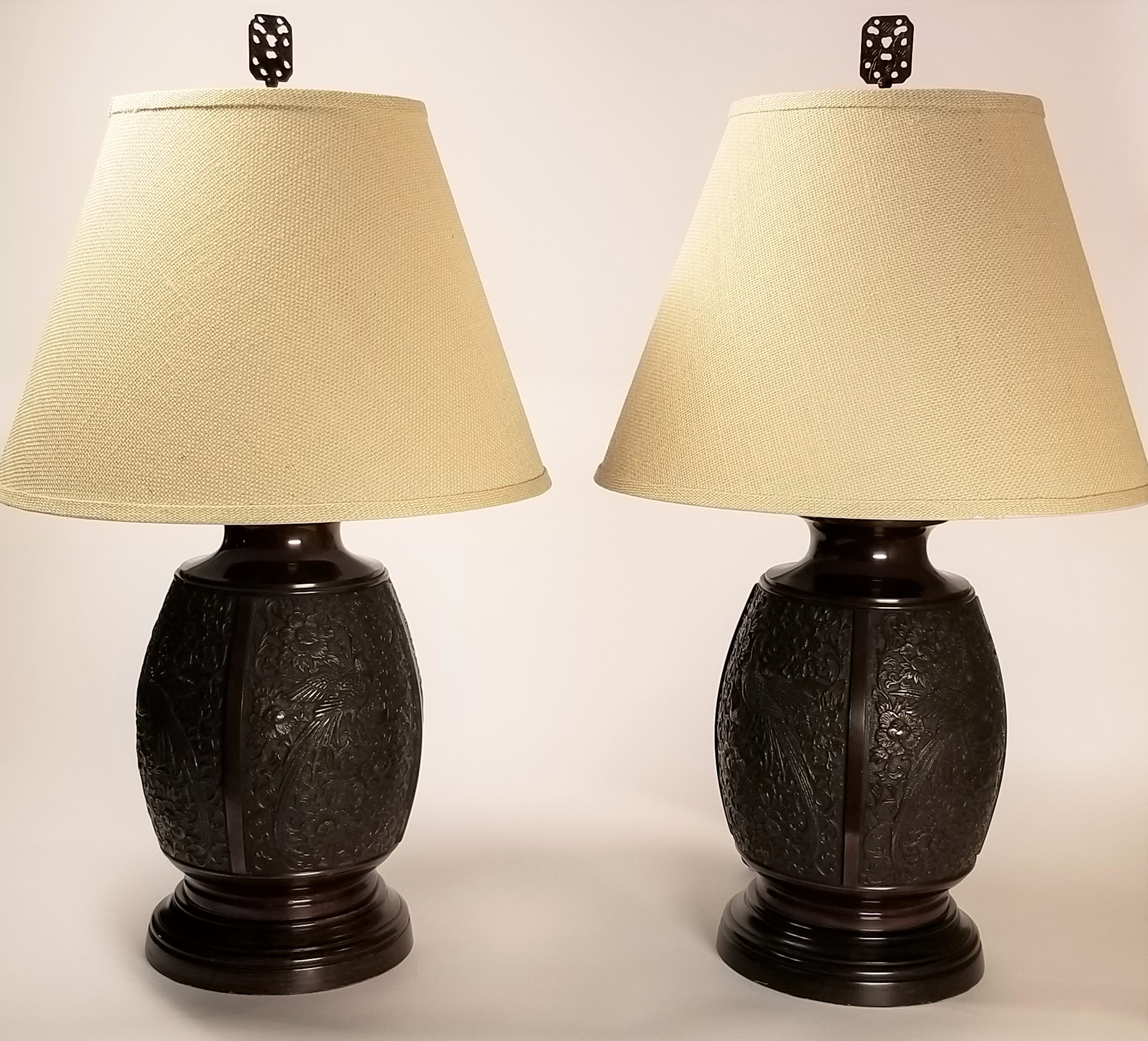 Lighting, Sold - Vintage Bronze Table Lamps, a Pair - 10343 - Rubbish