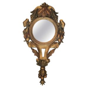 carved round mirror front