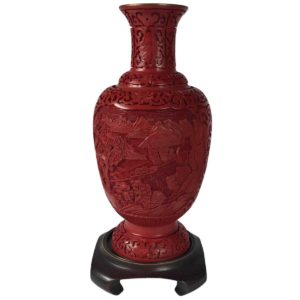 carved vase and stand front