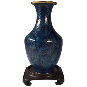 cloisonne baluster vase and stand front
