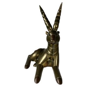 seated antelope sculpture front